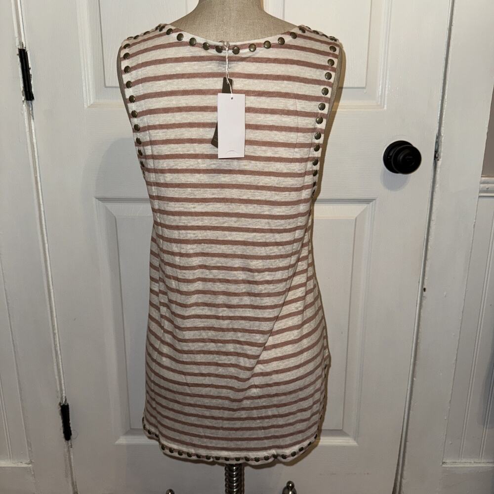 NEW J.Crew Women’s Striped 100% Linen Tank Pink Cream Size M - Picture 5 of 9